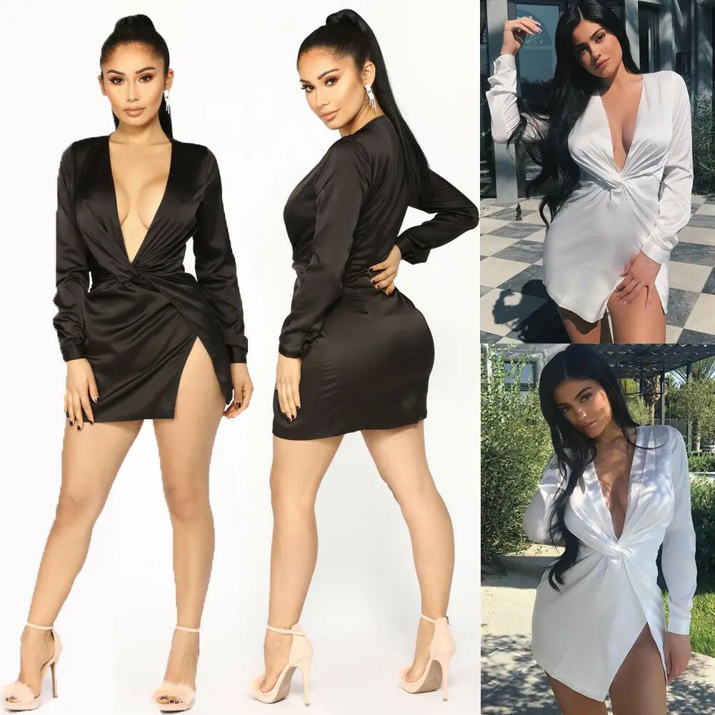 HOT Sexy Womens Long Sleeve V-Neck Bandage Bodycon Club Evening Party Short Mini Wrap Dress
HOT Sexy Womens Long Sleeve V-Neck Bandage Bodycon Club Evening Party Short Mini Wrap Dress