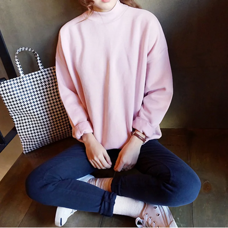 Womens Fashion Autumn Fleece Thicken Pullover Sweatshirts 2019 New Solid Color O-neck Long Sleeve Loose Casual Sport Streetwears
Womens Fashion Autumn Fleece Thicken Pullover Sweatshirts 2019 New Solid Color O-neck Long Sleeve Loose Casual Sport Streetwears