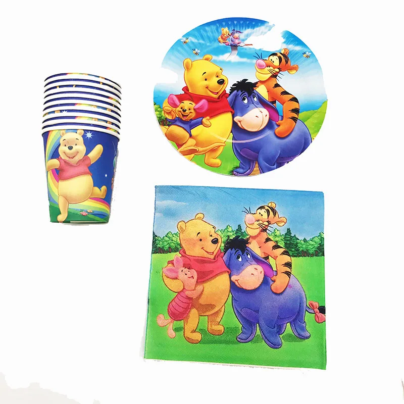 60pcs/pack Winnie the Pooh theme disposable tableware sets Winnie the Pooh theme plates cups napkins 20people use party set
60pcs/pack Winnie the Pooh theme disposable tableware sets Winnie the Pooh theme plates cups napkins 20people use party set