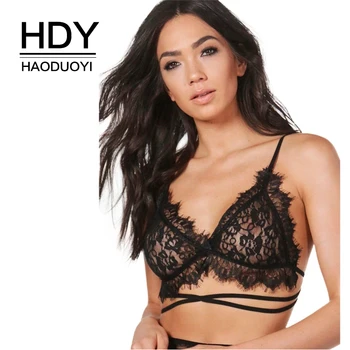HDY Haoduoyi Women's Black Adjusted-straps Lace Bralette Strappy Bralets Wire Free Plunge Bra Top Un-padded Sexy Bras Underwear
HDY Haoduoyi Women's Black Adjusted-straps Lace Bralette Strappy Bralets Wire Free Plunge Bra Top Un-padded Sexy Bras Underwear