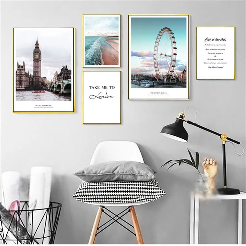 HAOCHU Nordic Modern Landscape Decoration Painting London City Architecture Beach Letters Personality Home Decor Wall Art Poster
HAOCHU Nordic Modern Landscape Decoration Painting London City Architecture Beach Letters Personality Home Decor Wall Art Poster