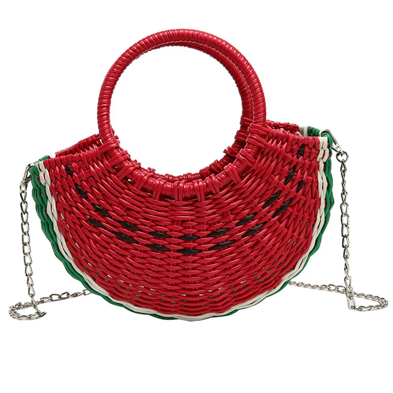 Cute Watermelon Shaped Straw Bags Women Semicircle Moon Shaped Handbags Women Rattan Beach Bags Brands Bohemian Knitting
Cute Watermelon Shaped Straw Bags Women Semicircle Moon Shaped Handbags Women Rattan Beach Bags Brands Bohemian Knitting