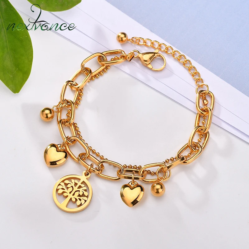 Nextvance Tree Of Life Chain Link Bracelets Simple Heart Jewelry Stainless Steel Bangles For Women
Nextvance Tree Of Life Chain Link Bracelets Simple Heart Jewelry Stainless Steel Bangles For Women