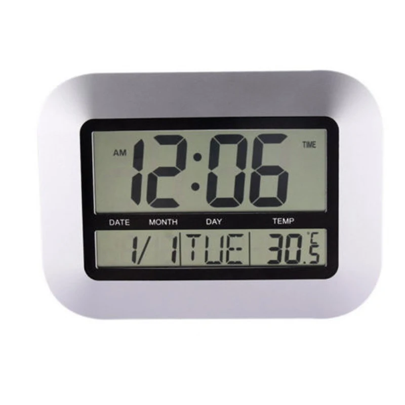 Snooze Digital Wall Clock 12/24 hours Thermometer Silver 260x230x35mm Display Calendar With Temperature Indoor
Snooze Digital Wall Clock 12/24 hours Thermometer Silver 260x230x35mm Display Calendar With Temperature Indoor