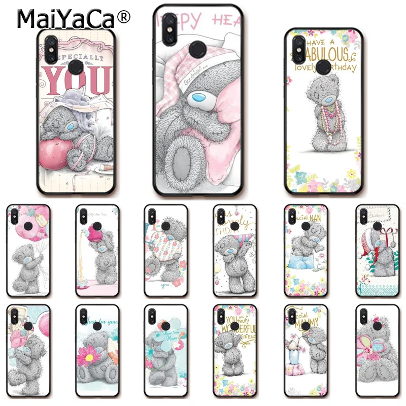 MaiYaCa милый Мишка Тедди ТПУ Черный чехол для телефона Xiaomi Redmi8 4X 6A S2 7A Redmi 5 5Plus Note5 7
