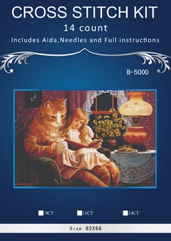 Cats and girl reading Counted Cross Stitch 14CT Cross Stitch Sets Wholesale cartoon Cross-stitch Kits Embroidery Needlework
Cats and girl reading Counted Cross Stitch 14CT Cross Stitch Sets Wholesale cartoon Cross-stitch Kits Embroidery Needlework