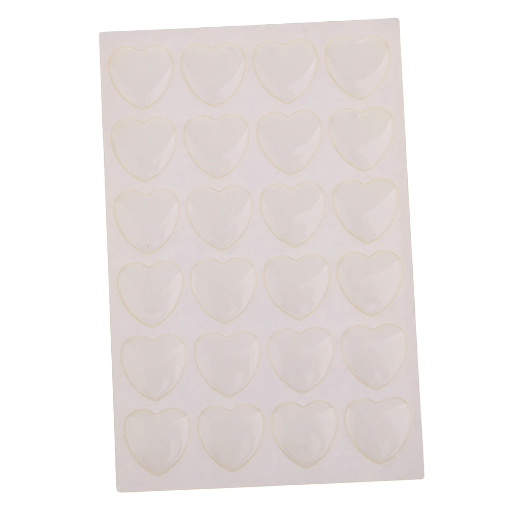 1 Sheet Clear Epoxy Stickers Round/Heart Shaped Craft Bottle Caps Stickers Hair Bow Pendants Stickers Self Adhesive Resin