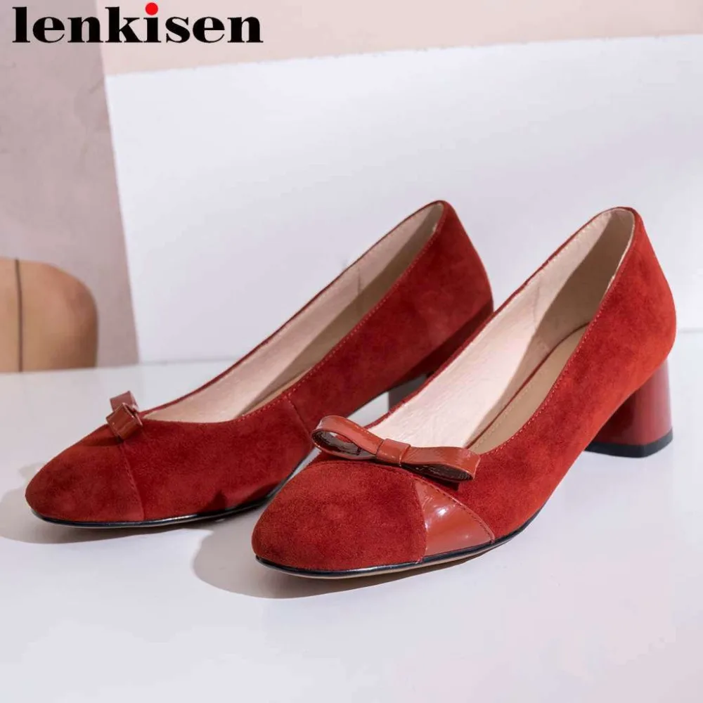Lenkisen full grain leather butterfly-knot decoration med heels slip on women pumps square toe celebrity party elegant shoes L60
Lenkisen full grain leather butterfly-knot decoration med heels slip on women pumps square toe celebrity party elegant shoes L60