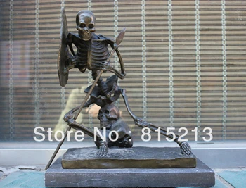 bi00639 12'' Signed Exquisite Marble Base Bronze Statue Skeleton Warrior Art Sculpture
bi00639 12'' Signed Exquisite Marble Base Bronze Statue Skeleton Warrior Art Sculpture