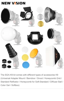 FALCON EYES Softbox Flash Diffuser Adapter Kit Accessory for K9/K-9 Universal Mount CA-SGU Speedlite for SGA-K9 for Canon Nikon
FALCON EYES Softbox Flash Diffuser Adapter Kit Accessory for K9/K-9 Universal Mount CA-SGU Speedlite for SGA-K9 for Canon Nikon