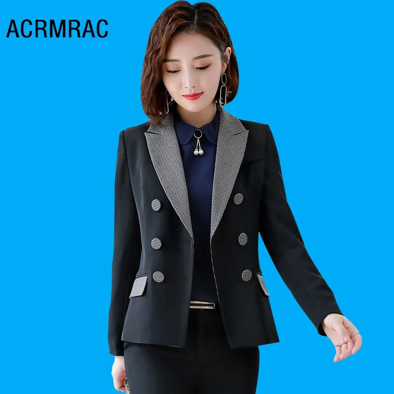 Women suits Slim spring autumn splice jacket Pants 2-piece set OL Formal Women pants suits Woman set suits 9501
Women suits Slim spring autumn splice jacket Pants 2-piece set OL Formal Women pants suits Woman set suits 9501