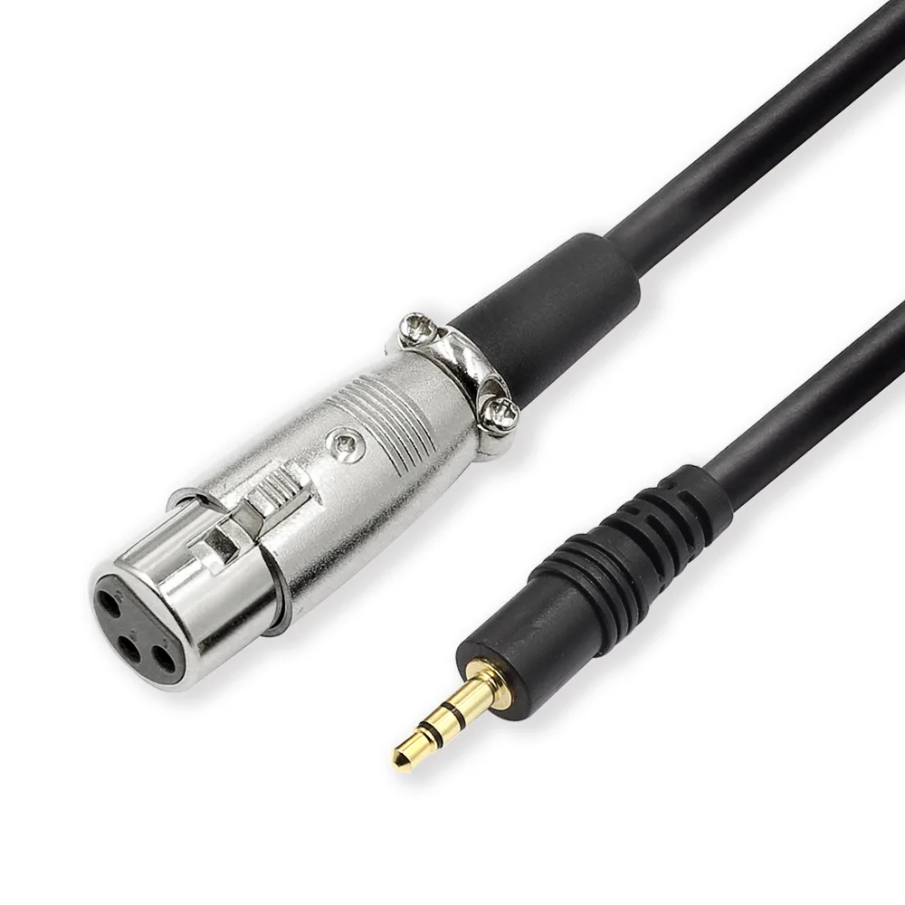 

GREATLINK XLR Female to 3.5mm Microphone Cable, Unbalanced Female XLR to 1/8 Inch TRS Stereo Mini Jack AUX Audio Cable - 5 Feet