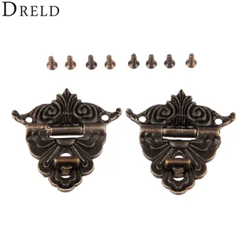 DRELD 2Pcs Antique Bronze Latches Funiture Hardware Decorative Jewelry Box Drawer Decorative Hasp Lock Latch With Screws 45*48mm
DRELD 2Pcs Antique Bronze Latches Funiture Hardware Decorative Jewelry Box Drawer Decorative Hasp Lock Latch With Screws 45*48mm