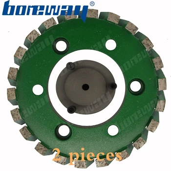 Boreway Supply A Lot (2 PC) of D100x20Tx50H Diamond Segmented Heavy Duty Gauging Wheel With Alex Adapter For Stone Slab Grinding
Boreway Supply A Lot (2 PC) of D100x20Tx50H Diamond Segmented Heavy Duty Gauging Wheel With Alex Adapter For Stone Slab Grinding