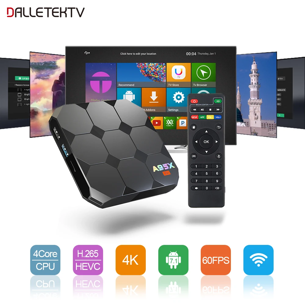 A95X R2 Smart TV Box With Amlogic S905W Quad Core 2.4G WiFi 100M LAN Android 7.1 BOX 4k 2GB 16GB HDMI 2.0 Streaming Media Player
A95X R2 Smart TV Box With Amlogic S905W Quad Core 2.4G WiFi 100M LAN Android 7.1 BOX 4k 2GB 16GB HDMI 2.0 Streaming Media Player