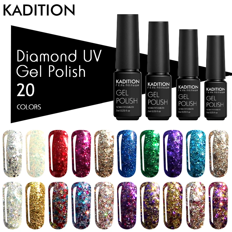 KADITION Glitter Sequin Diamond Shiny Nail Art UV Glitter Gel Varnish Shine Shimmer Gel Lacquer Primer Sequine Gel Nail Polish
KADITION Glitter Sequin Diamond Shiny Nail Art UV Glitter Gel Varnish Shine Shimmer Gel Lacquer Primer Sequine Gel Nail Polish