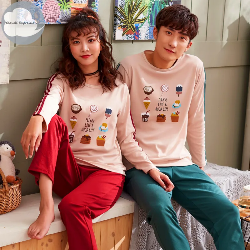 Autumn Knitted Cotton Cartoon Men's Pyjamas Couple Pajamas Set Casual Women's Red Sleepwear Pyjamas Night Pijamas 3XL Homewear
Autumn Knitted Cotton Cartoon Men's Pyjamas Couple Pajamas Set Casual Women's Red Sleepwear Pyjamas Night Pijamas 3XL Homewear