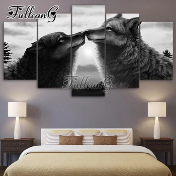 FULLCANG Black Wolf Kiss Diy Full Square Diamond Embroidery 5PCS Diamond Painting Cross Stitch Animals Mosaic Kits G602
FULLCANG Black Wolf Kiss Diy Full Square Diamond Embroidery 5PCS Diamond Painting Cross Stitch Animals Mosaic Kits G602
