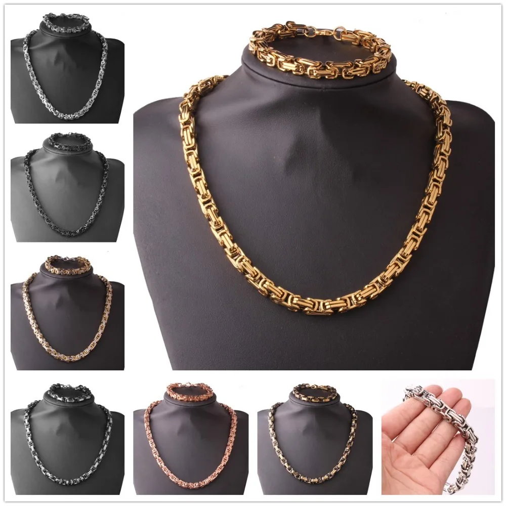 4/5/8MM Huge Heavy 316L Stainless Steel Silver Gold Black Byzantine Box Chain Men's Women's Necklace 24"&Bracelet Baangle 8.66"
4/5/8MM Huge Heavy 316L Stainless Steel Silver Gold Black Byzantine Box Chain Men's Women's Necklace 24"&Bracelet Baangle 8.66"