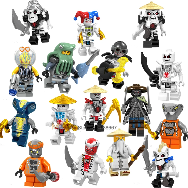 Bone Soldier Frakjaw Garmadon Weapon Skeleton Chokun Snappa Sensai Wu Ninja Building Blocks gift Toys
Bone Soldier Frakjaw Garmadon Weapon Skeleton Chokun Snappa Sensai Wu Ninja Building Blocks gift Toys