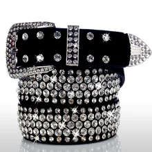 Ladies Rhinestone Studded Leather Belt Women with Crystal Cowskin Belts Genuine Real Leather Skin Straps Female Belt Strap Brand
Ladies Rhinestone Studded Leather Belt Women with Crystal Cowskin Belts Genuine Real Leather Skin Straps Female Belt Strap Brand