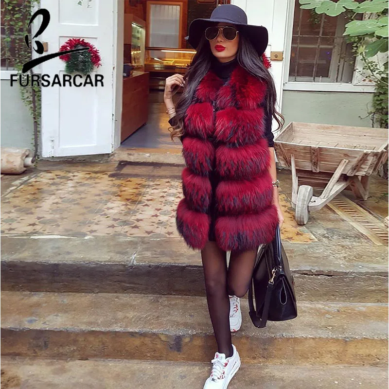 FURSARCAR 2021 Autumn & Winter Women Fashion Luxury Real Natural Reccoon Fur Vest Coat Thick Real Fur Gilet Coats For Female
FURSARCAR 2021 Autumn & Winter Women Fashion Luxury Real Natural Reccoon Fur Vest Coat Thick Real Fur Gilet Coats For Female