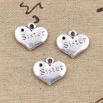 6pcs Charms Double Sided Heart Sister 13x15mm Antique Making Pendant fit,Vintage Tibetan Silver color,DIY Handmade Jewelry
6pcs Charms Double Sided Heart Sister 13x15mm Antique Making Pendant fit,Vintage Tibetan Silver color,DIY Handmade Jewelry