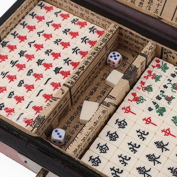 Small Szie Traditional Chinese Version Mahjong Game Set - 144 Fiberboard Tiles & Instruction in Wooden Storage Box
Small Szie Traditional Chinese Version Mahjong Game Set - 144 Fiberboard Tiles & Instruction in Wooden Storage Box