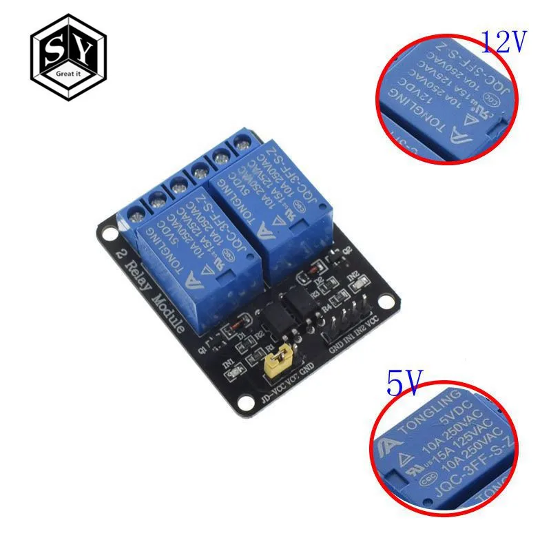 1PCS Great IT 2-channel 5V 12V 2 channel relay module relay expansion board 5V low level triggered 2-way relay module
1PCS Great IT 2-channel 5V 12V 2 channel relay module relay expansion board 5V low level triggered 2-way relay module