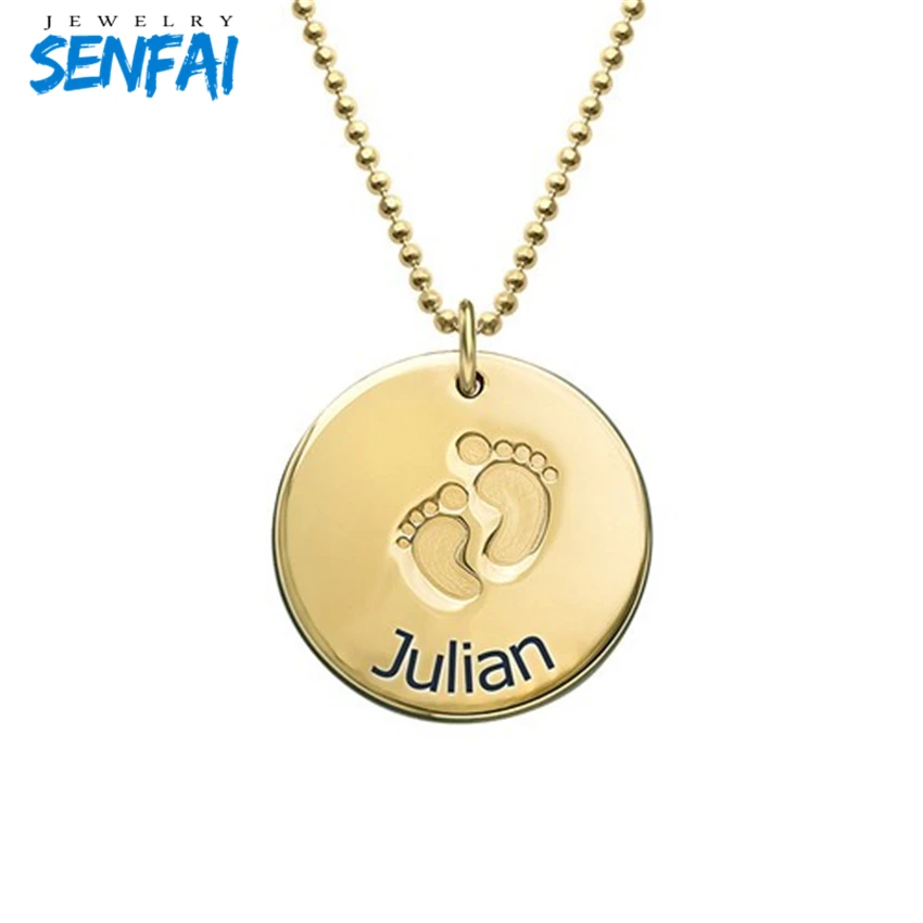 Gold Plated Custom Baby Feet Necklace New Design Fashion Baby Names Pendant Necklace for Baby Custom Name Collares Chokers
Gold Plated Custom Baby Feet Necklace New Design Fashion Baby Names Pendant Necklace for Baby Custom Name Collares Chokers