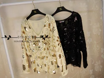 Blusa Blusas Femininas 2017 Autumn And Winter Genuine Flower Embroidery Heavy Industry Bead Sequins Shirt Sleeve Bat Sleeves
Blusa Blusas Femininas 2017 Autumn And Winter Genuine Flower Embroidery Heavy Industry Bead Sequins Shirt Sleeve Bat Sleeves