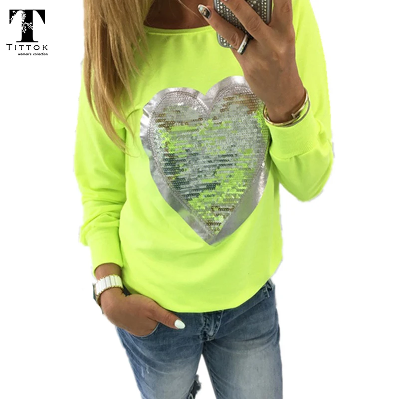 2017 Fashion Autumn t shirt women heart sequin top round neck heart shape blusa long sleeve woman shirts tops ladies tshirts tee
2017 Fashion Autumn t shirt women heart sequin top round neck heart shape blusa long sleeve woman shirts tops ladies tshirts tee