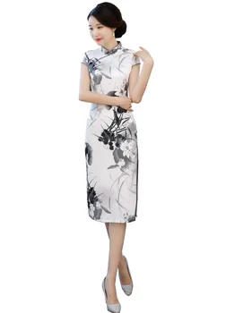 Shanghai Story 2019 Short Sleeve Grey Print White Qipao Dress vintage chinese style cheongsam dress Chinese Women's dress
Shanghai Story 2019 Short Sleeve Grey Print White Qipao Dress vintage chinese style cheongsam dress Chinese Women's dress