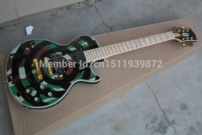 Бесплатная доставка 2015 новый завод Custom Shop Zakk Wylde Меченый ЭМГ Доставка LP гитары