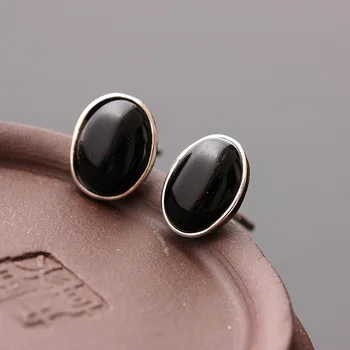 925 sterling silver inlaid Oval earring lady hypoallergenic Silver Earrings 
925 sterling silver inlaid Oval earring lady hypoallergenic Silver Earrings