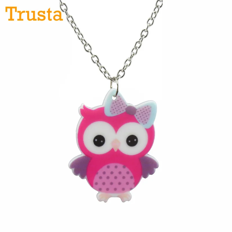 Image [$5 Minimum] Fashion Girls Kids Xmas Gift Jewelry Cute Owl Pendant 16