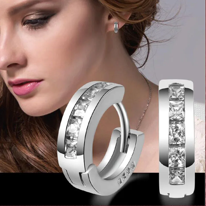 Женские серьги с кристаллом пусеты цирконием женские пусеты|925 earing|earrings 925pendientes