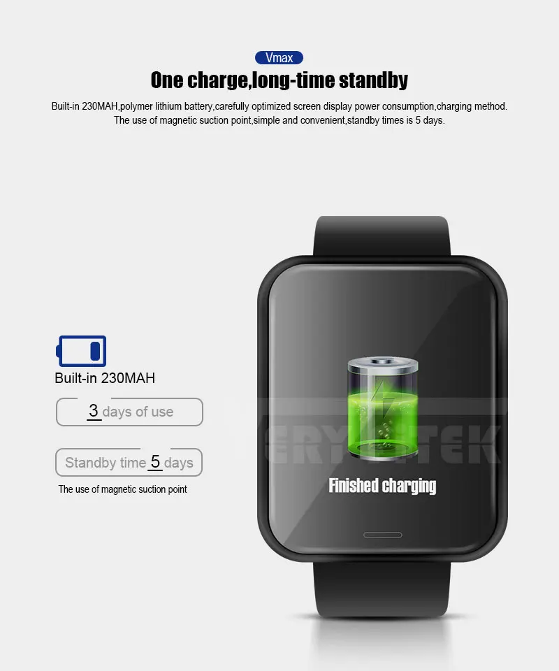 VERY FiTEK Vmax Sport Smart Watch Blood Pressure Oxygen Heart Rate Monitor Customize Watch Dial IP67 Men Women Kids Smartwatch (13)