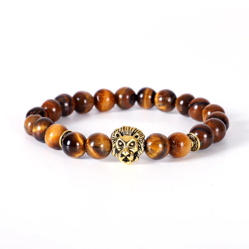 pulseras mujer 8mm stone Bracelets For Women&Men Handmade DIY Lion head Charm Bracelets classic jewelry 2019
pulseras mujer 8mm stone Bracelets For Women&Men Handmade DIY Lion head Charm Bracelets classic jewelry 2019