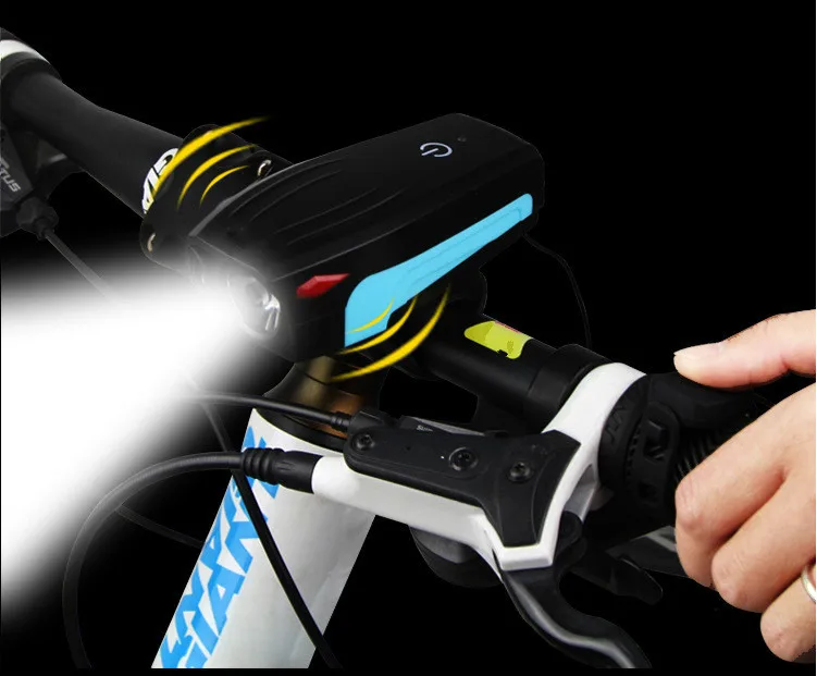 

Mountain Bike Light Headlight Touch Horn Light USB Charging Horn Speaker Bell Riding Equipment Accessories