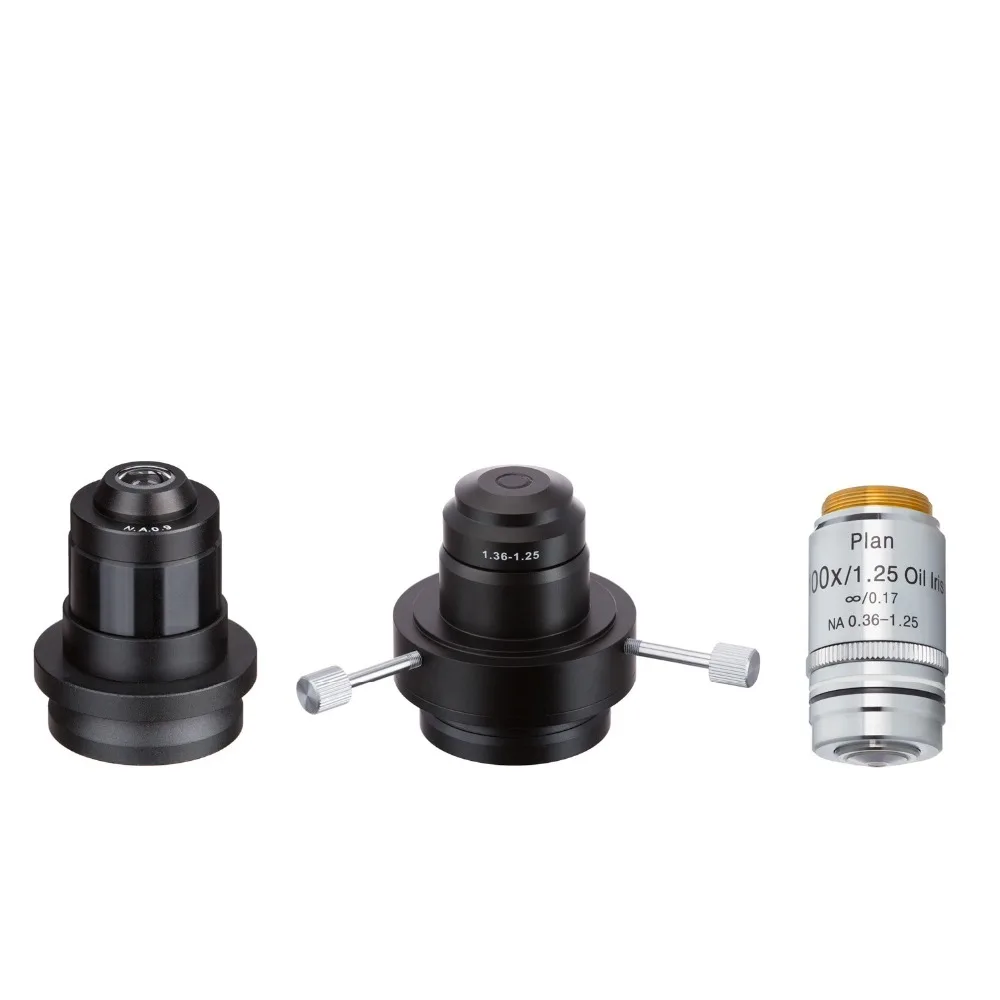 

AmScope Dry & Oil Darkfield Condenser & Plan Iris Objective Set for 720 Series Compound Microscopes DK-SET-720-IRIS