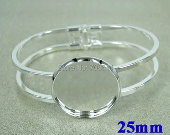 25mm Silver Plated Circle Bezel Tray Cabochons Spring Bracelet Bangle Settings Findings Blank DIY Glass Dome Making Wholesale
25mm Silver Plated Circle Bezel Tray Cabochons Spring Bracelet Bangle Settings Findings Blank DIY Glass Dome Making Wholesale