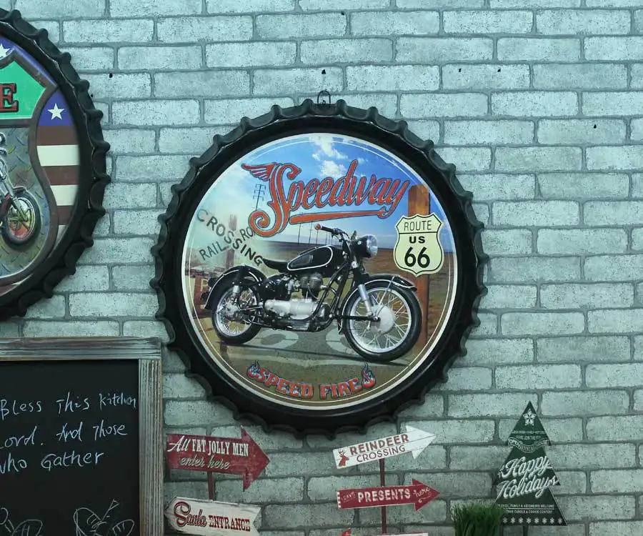 Large 3D effect tin sign "Route 66" Vintage Metal Painting Beer cap Bar Wallpaper Decor Retro Mural Poster Craft 50x50 CM
Large 3D effect tin sign "Route 66" Vintage Metal Painting Beer cap Bar Wallpaper Decor Retro Mural Poster Craft 50x50 CM
