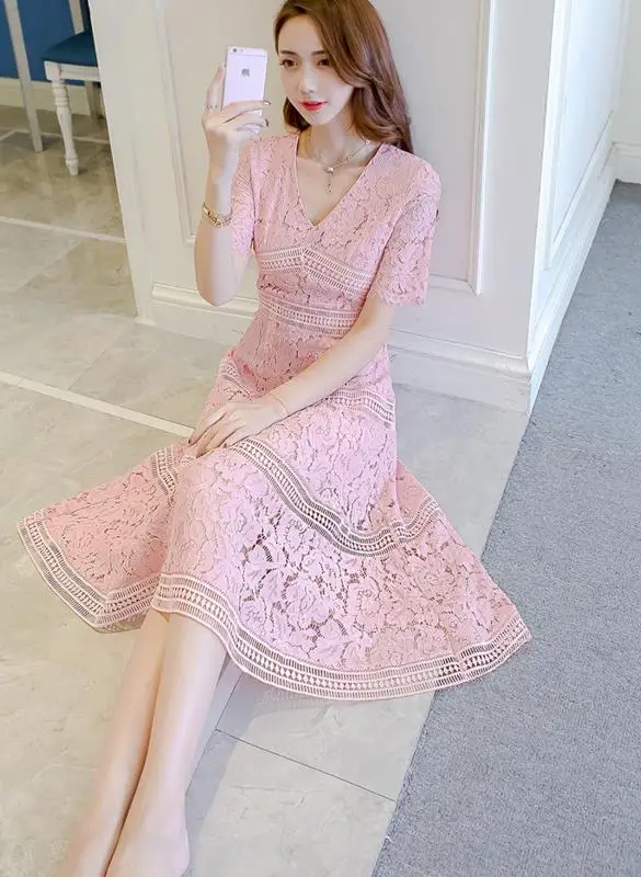 Free Shipping New Arrival Stylish V Collar Pure Color Lace Splicing Half Sleeve Woman Dress
Free Shipping New Arrival Stylish V Collar Pure Color Lace Splicing Half Sleeve Woman Dress