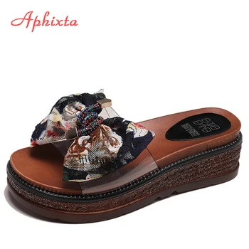 Aphixta Platform Shoes Women Slides 6cm Wedge Heels Transparent Flip Flops Slippers Summer Butterfly-knot Platform Beach Sandals
Aphixta Platform Shoes Women Slides 6cm Wedge Heels Transparent Flip Flops Slippers Summer Butterfly-knot Platform Beach Sandals