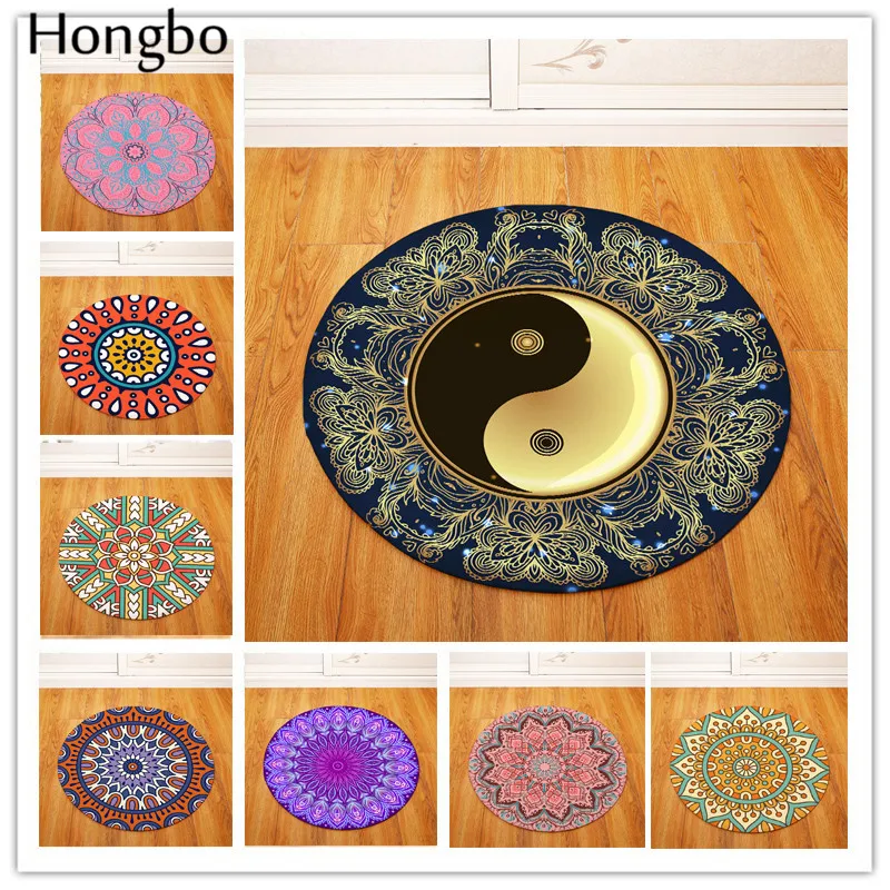 

Hongbo Round Rugs Living Room Geometric Doormat Mandala Carpets Door Floor Mat for Bedroom Carpet Kids Room