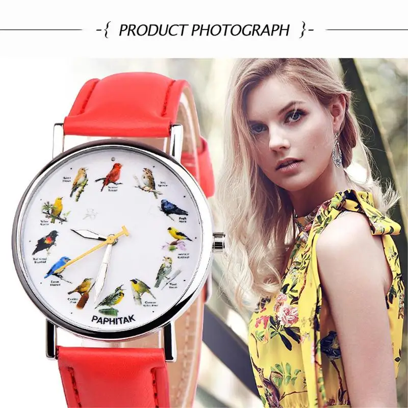 Women Watch Luxury Brand Casual Simple Quartz Clock Leather Strap Quartz Watch Unisex Bird Print Round Dial Analog Wristwatch
Women Watch Luxury Brand Casual Simple Quartz Clock Leather Strap Quartz Watch Unisex Bird Print Round Dial Analog Wristwatch