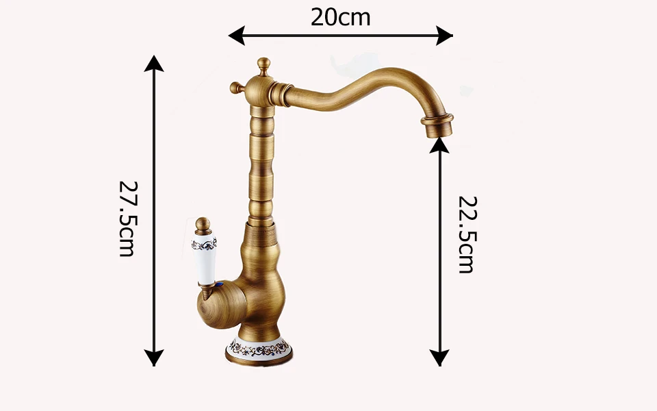 Grifo lavabo monomando retro S-1155V Bronce - Grifos de lavabo