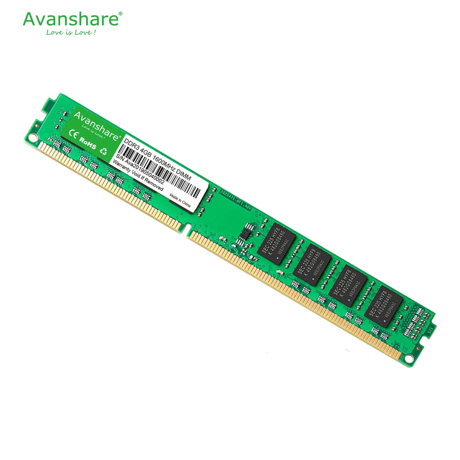 Avanshare New Sealed DIMM memoria ram DDR3 4GB 1600Mhz ram memory for Desktop RAM,good quality!compatible with all motherboard!
Avanshare New Sealed DIMM memoria ram DDR3 4GB 1600Mhz ram memory for Desktop RAM,good quality!compatible with all motherboard!