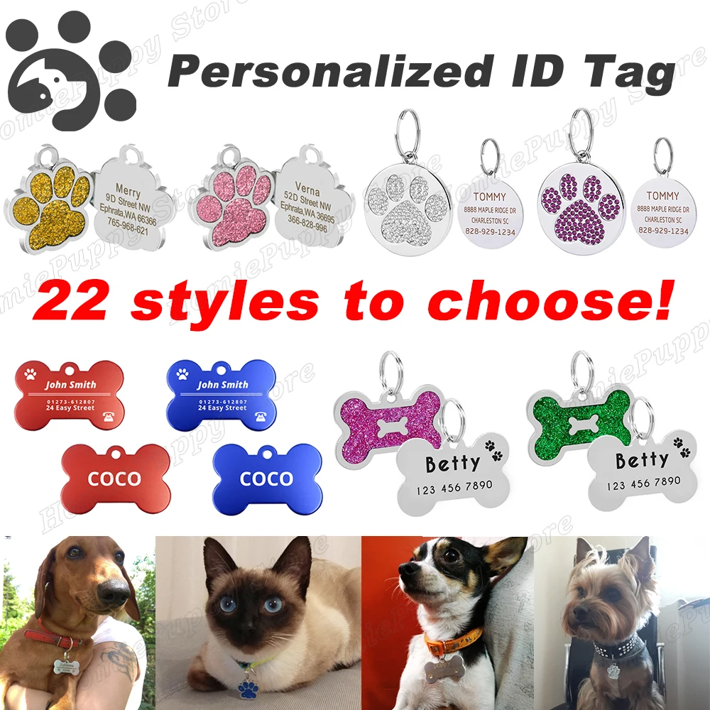 Personalized Dog ID Tags Custom Dog Tag Name Tag for Cat Puppy Pet Accessories Customized Name Address Tags Personalized MP0078
Personalized Dog ID Tags Custom Dog Tag Name Tag for Cat Puppy Pet Accessories Customized Name Address Tags Personalized MP0078